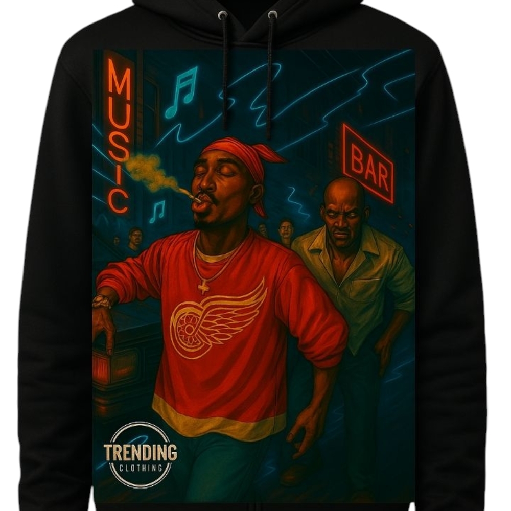 Black Graphic Hoodie